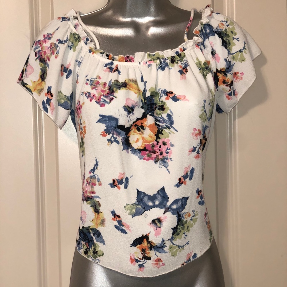 flowery white top